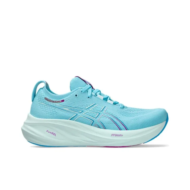 Asics GEL NIMBUS 26 Slip Resistant Abrasion Resistant Shock Absorbers Low Top Casual Running Shoes Women's Cyan-1