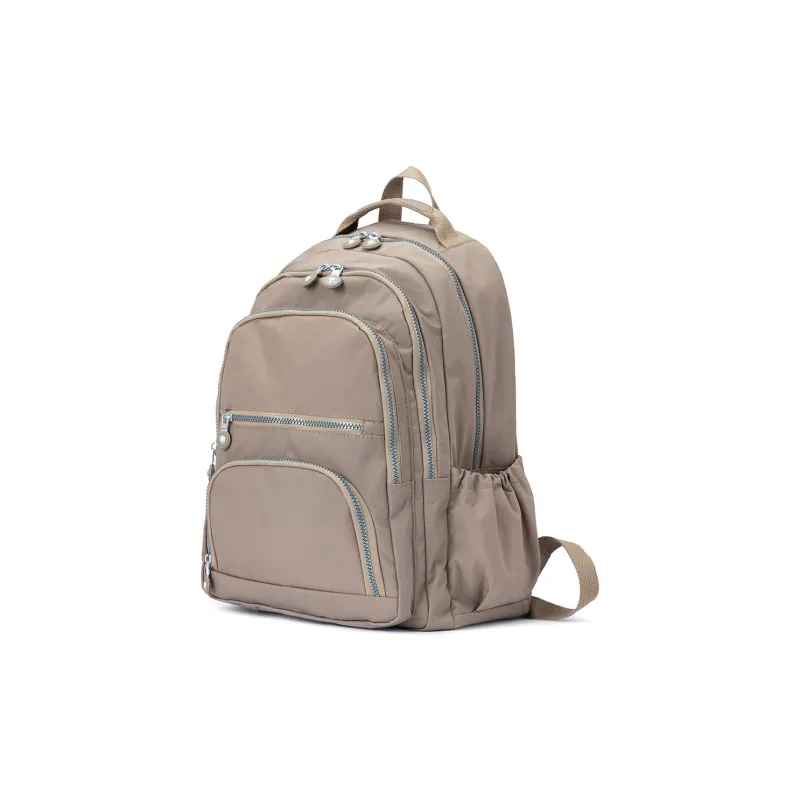 ROBERTA DI CAMERINO Fabric Lightweight Commuter Student Backpack Large Size Unisex Sapphire Blue/Black/Khaki-14