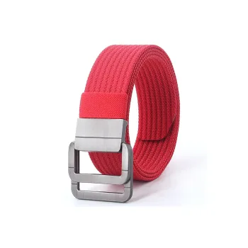 Mulinsen Nylon/Alloy Belt Unisex Red Blue Khaki Black Coffee Army Green Light Gray Dark Gray Width 3.5CM