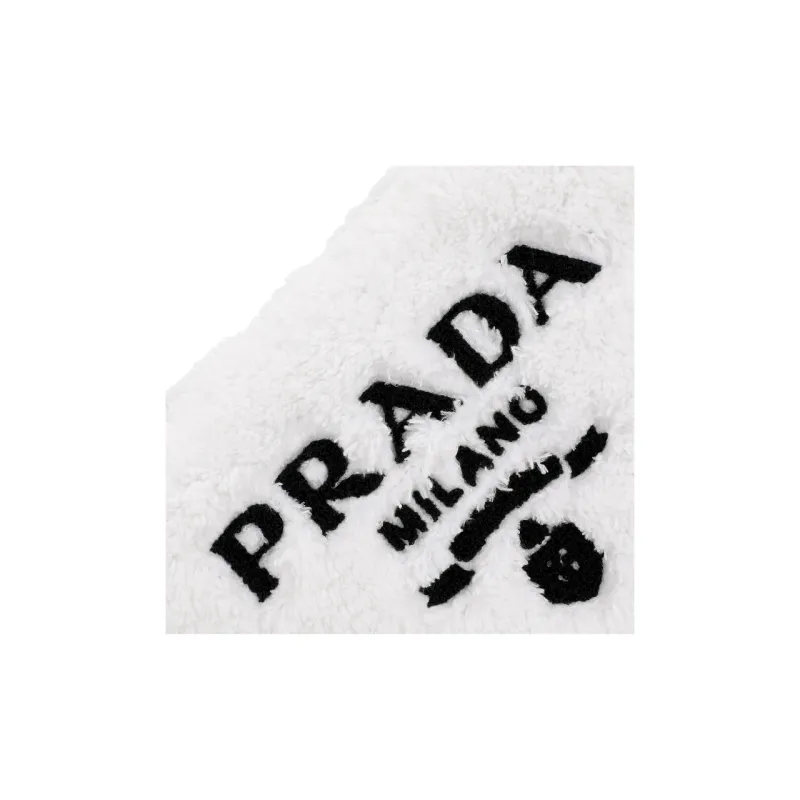 PRADA Fabric Triangle Bag Handbags Women's White/Black-7