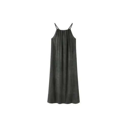 ZHOUMIAO Sleeveless Dresses Women's Olive Green