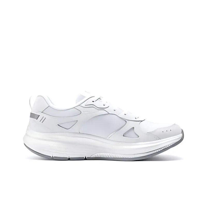 Skechers Cushioning Wear Resistant Low Top Running Shoes Women's White Silver-1