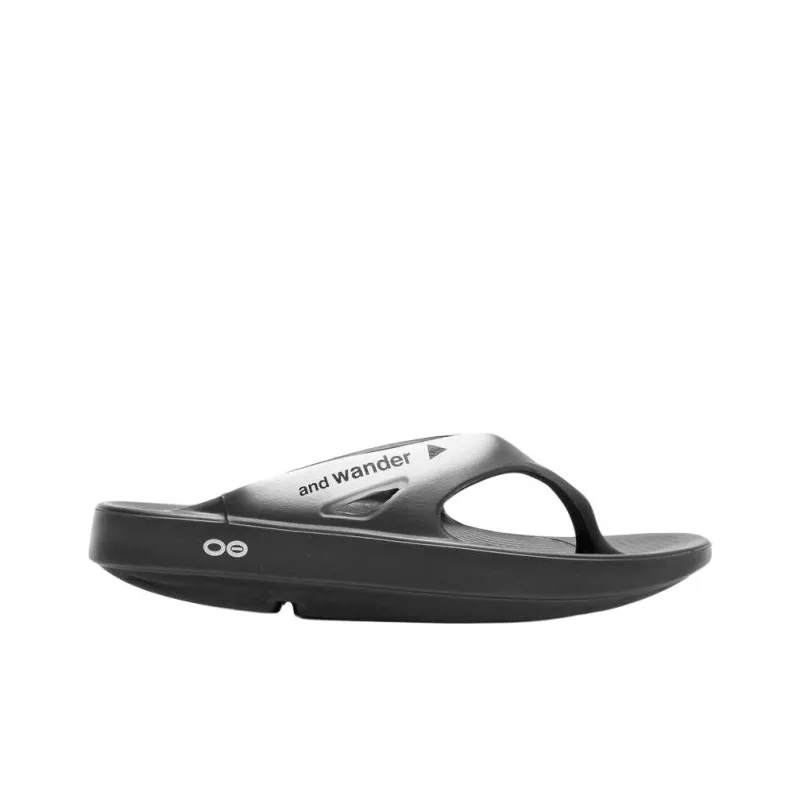 OOFOS x And Wander Flip Flops Men's Black-1