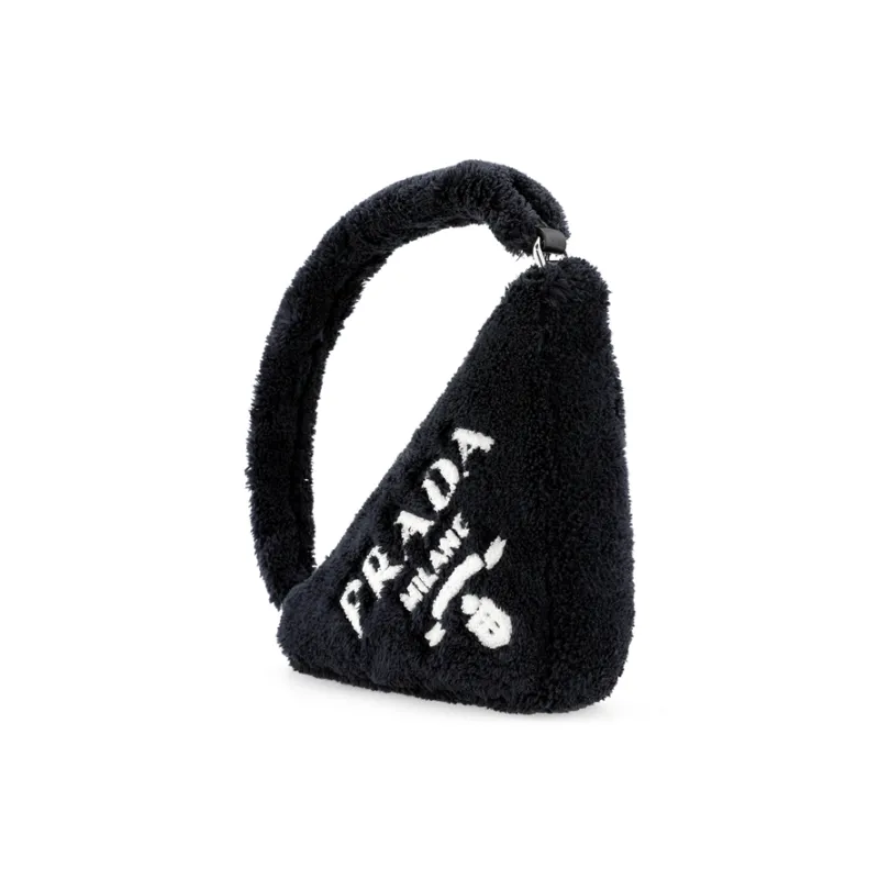PRADA Fabric Triangle Bag Handbag Women's Black-2
