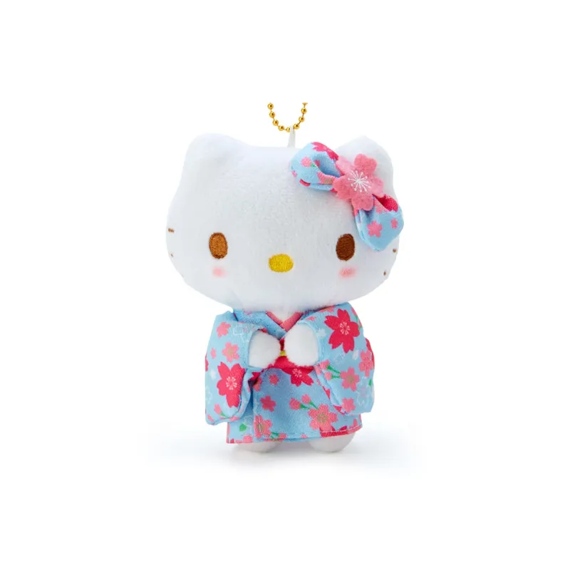 Sanrio Hello Kitty Sanrio Hello Kitty Cherry Blossom Kimono Dolls Plush Pendant 12cm High-1