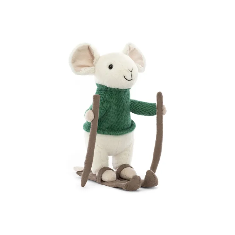 JELLYCAT Merry Mouse Skiing Stuffed Animal-0