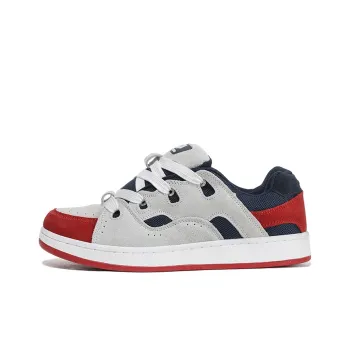 HOMDOON Anti Slip Wear Resistant Low Top Skateboard Shoes Unisex Gray Red