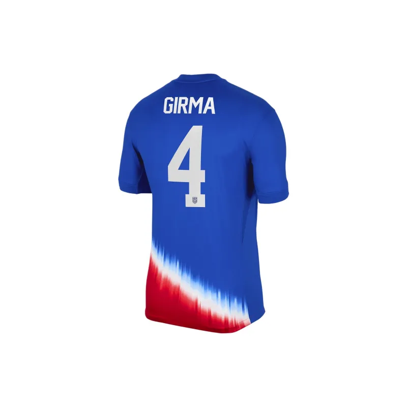 Nike Naomi Girma USWNT 2024 Stadium Away Soccer Jerseys Men's Blue Red-1