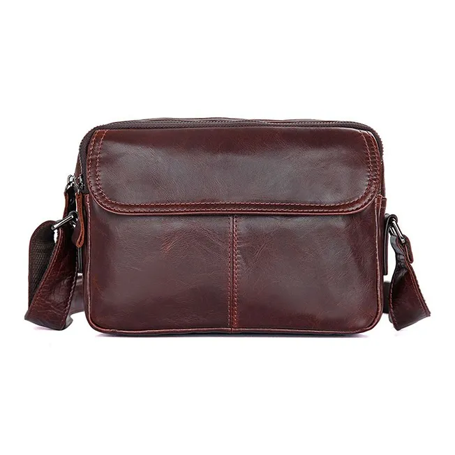 DOSRFINI Genuine Leather Crossbody Bags Shoulder Bags Regular Men's Black/Red Brown-0