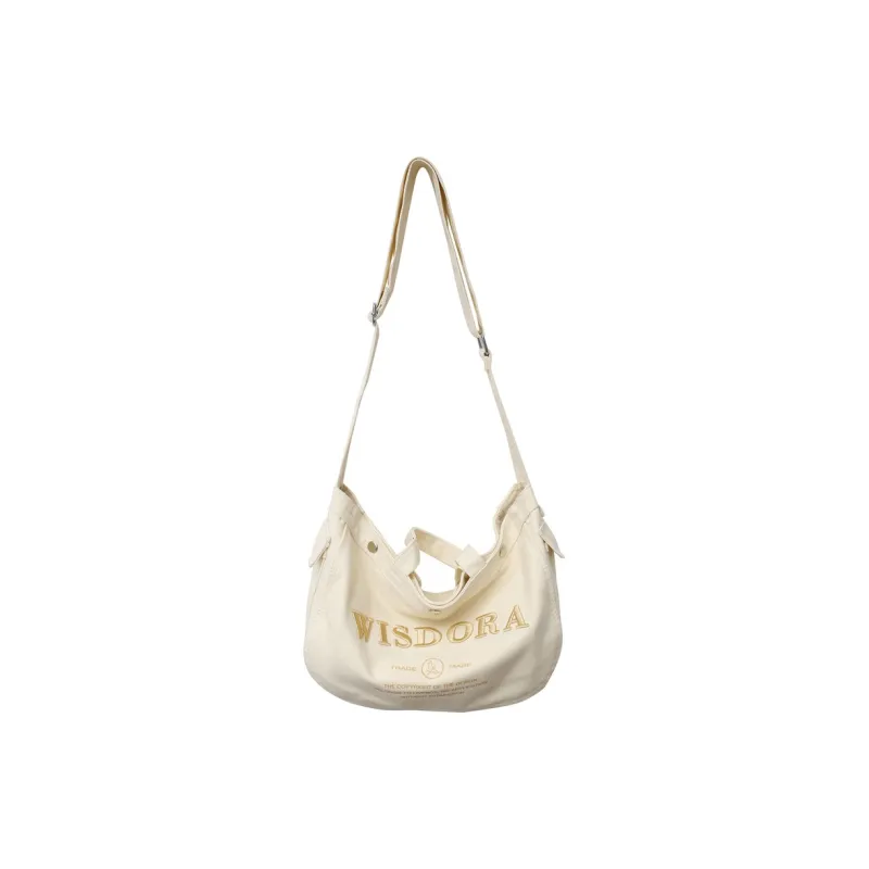 OUZIHUANG Canvas Bag, Shoulder Bag, Crossbody Bag Regular Unisex Black/Khaki/White-2