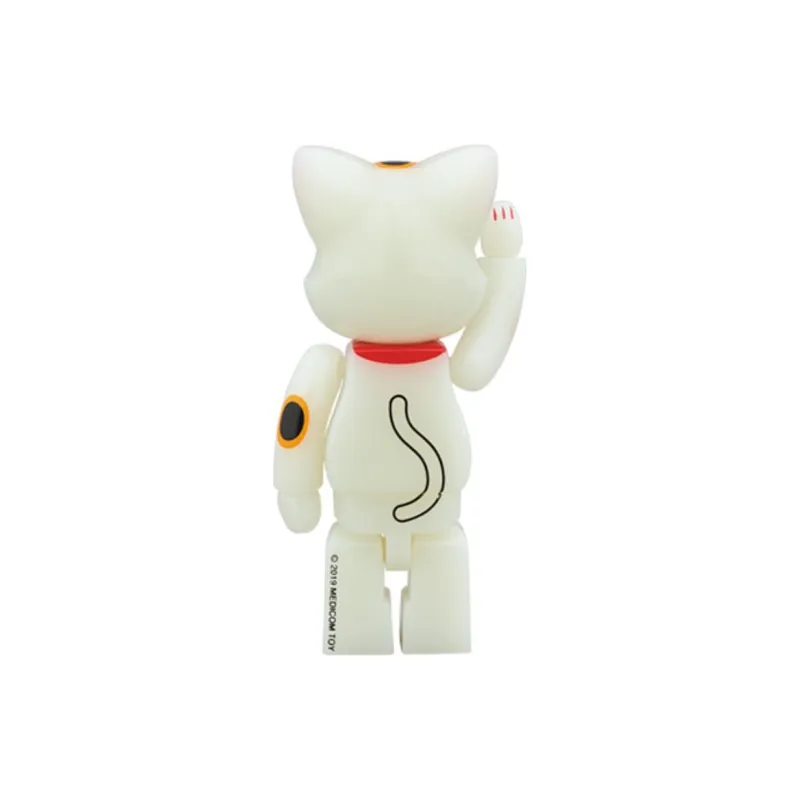 BE@RBRICK Nyabrick Beckoning Cat Gitd White-2