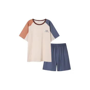 H-YXIANG Pajama Set Men's Gray Coffee