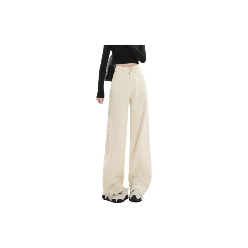 Weixi Jeans Women's Beige Apricot-1