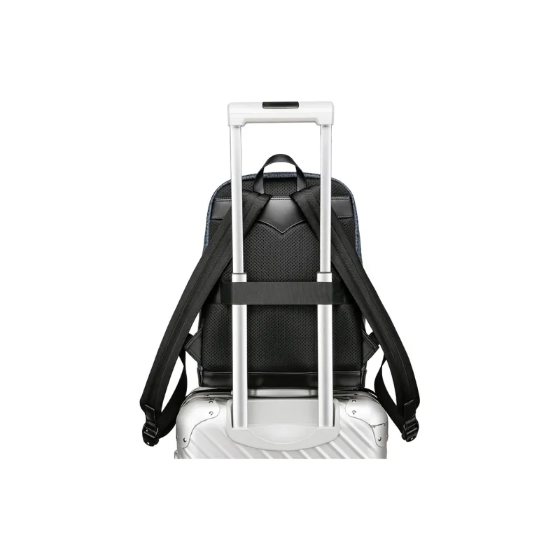 FAIRWHALE PVC Backpack Regular Unisex Graphite Gray/Dull Yellow Brown/Dusty Blue-17