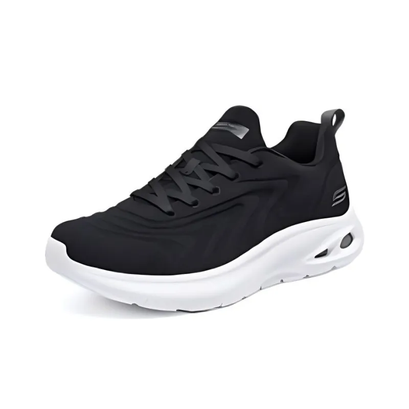 Skechers Anti Slip And Wear Resistant Lightweight Low Top Casual Running Shoes Men's Black-3