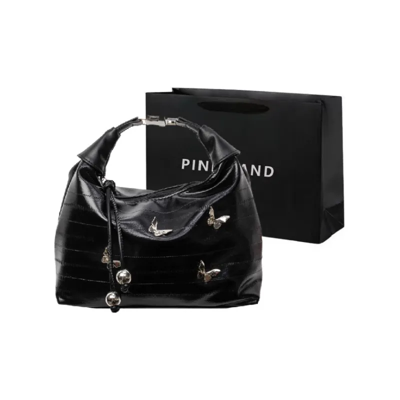PINK·LAND PU Portable Crossbody Bag, Shoulder Bag Women's Silver/Black/White-5