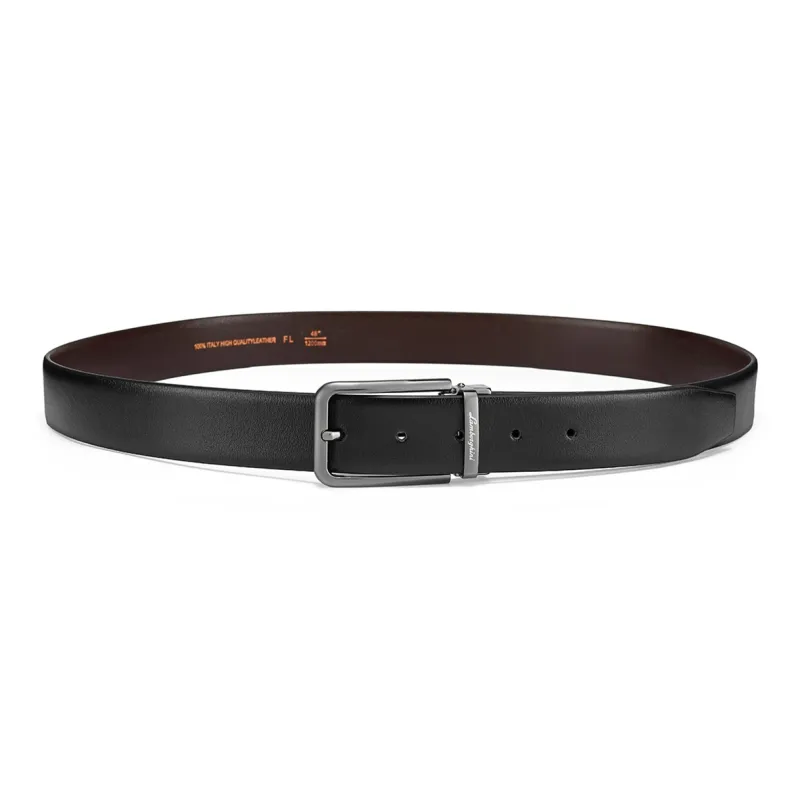 Automobili Lamborghini Cow Leather Belts Men's Width 3.5cm-3