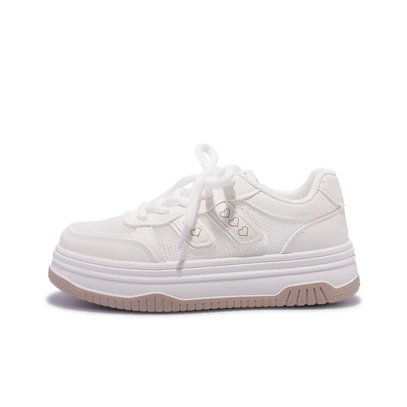 SNXR Slip-Resistant Cushioning Quick-Drying Wear-Resistant Low-Top Skateboard Shoes Women's Beige-0