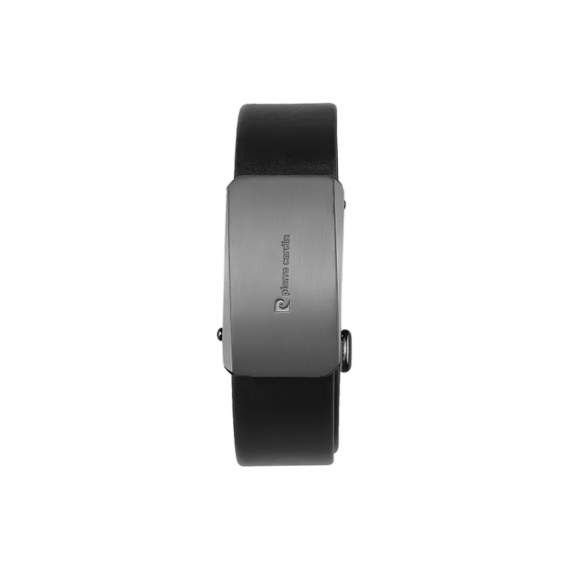 PIERRE CARDIN Cow Leather Belt Father Box Men's Black Width 3.5CM-3