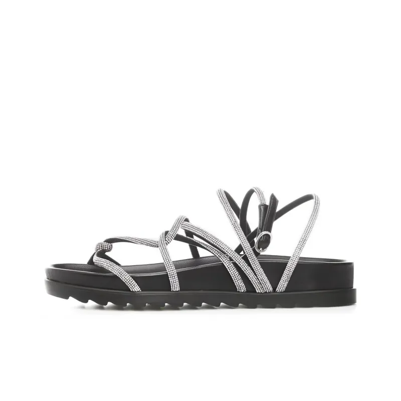 CHIARA FERRAGNI Rhinestone-embellished Flat Sandals-0