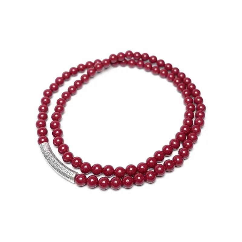 MOUNTAINS AND MANS Cinnabar Auspicious Beaded Bracelet Unisex-4