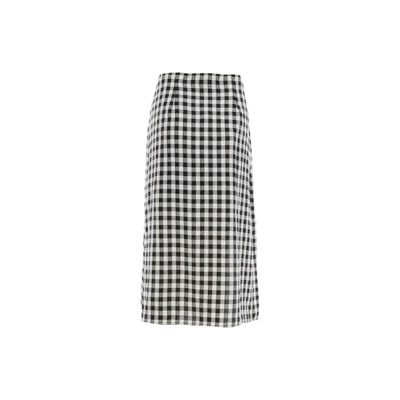 JESSYLINE Casual Long Skirt Women's Plaid-1