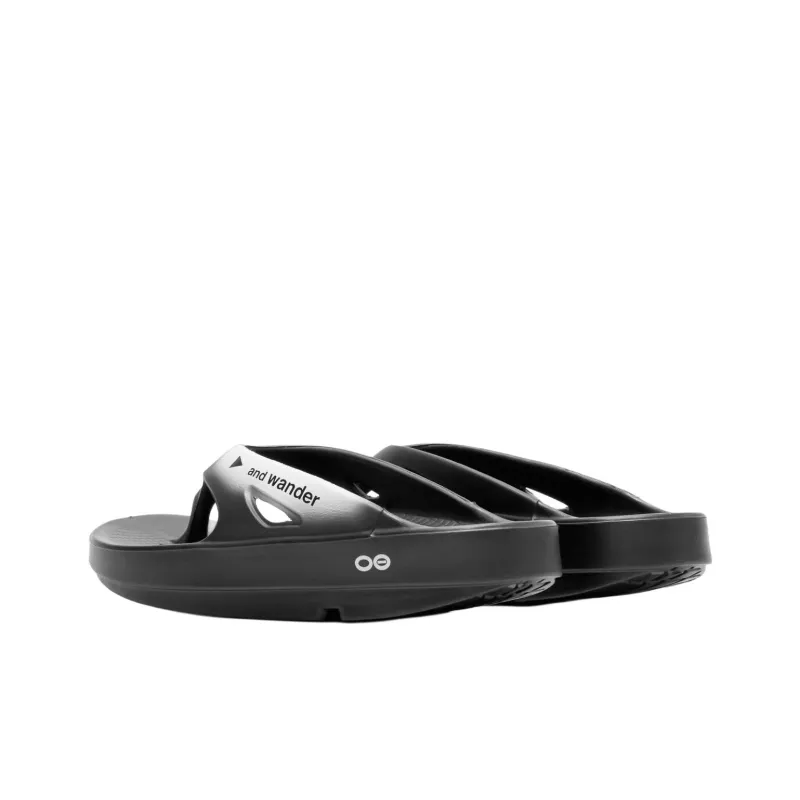 OOFOS x And Wander Flip Flops Men's Black-3