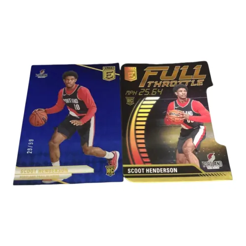 PANINI Scoot Henderson 2023 24 Elite Blue Fold 99+Full Speed Dual Skinned Player Card Product Access Sports Cards 2 Pcs
