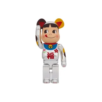 BE@RBRICK Lucky Cat Peko chan 1000 Silver