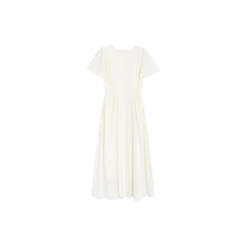 SNZX Short Sleeved Dresses Women's Avocado Beige-1