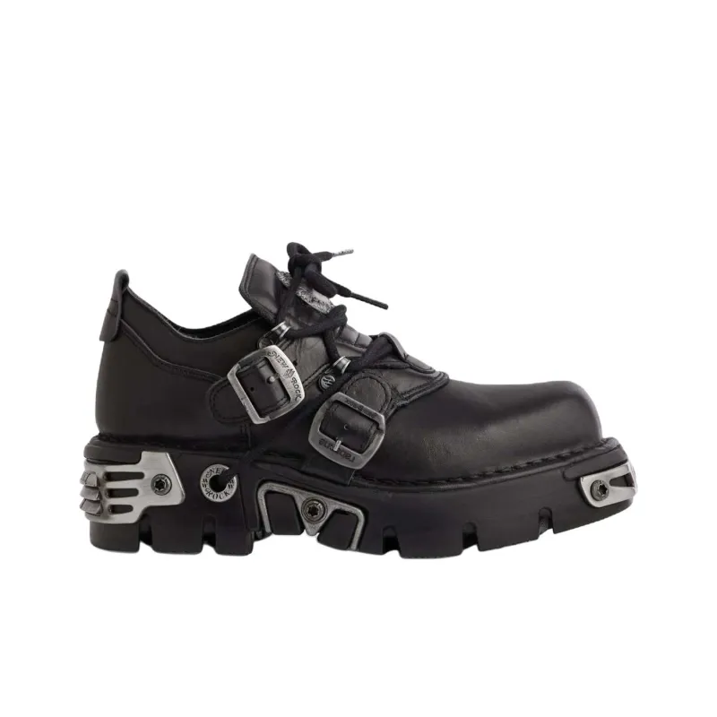 NEW ROCK x Paco Rabanne Low-Top Casual Shoes Unisex Black-1