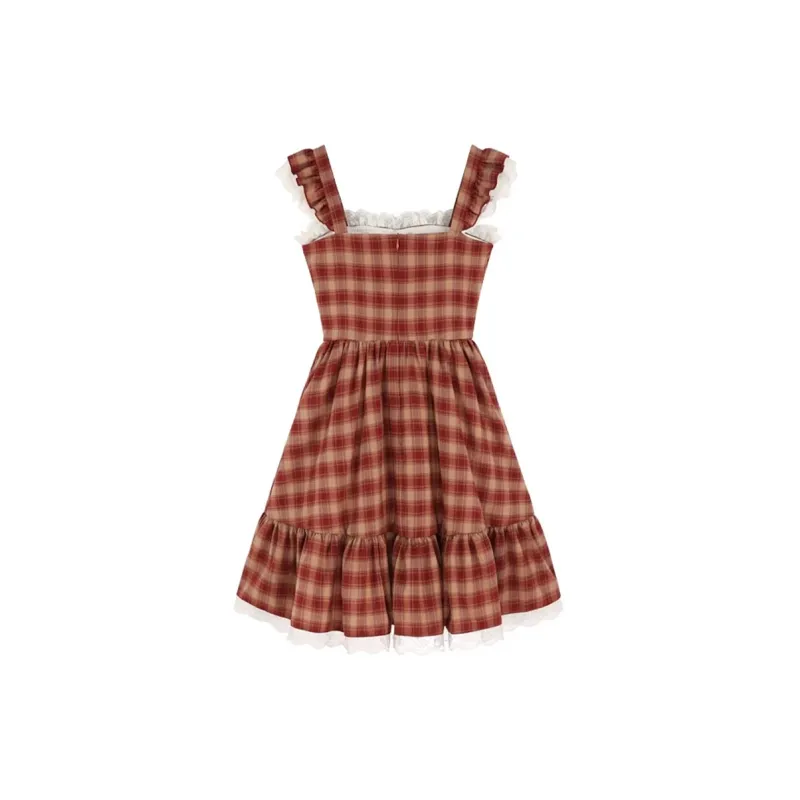 JOSR Short Sleeved Dress Women's Plaid-1