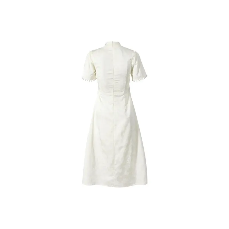 JOSR Short Sleeved Dresses Women's Beige-1