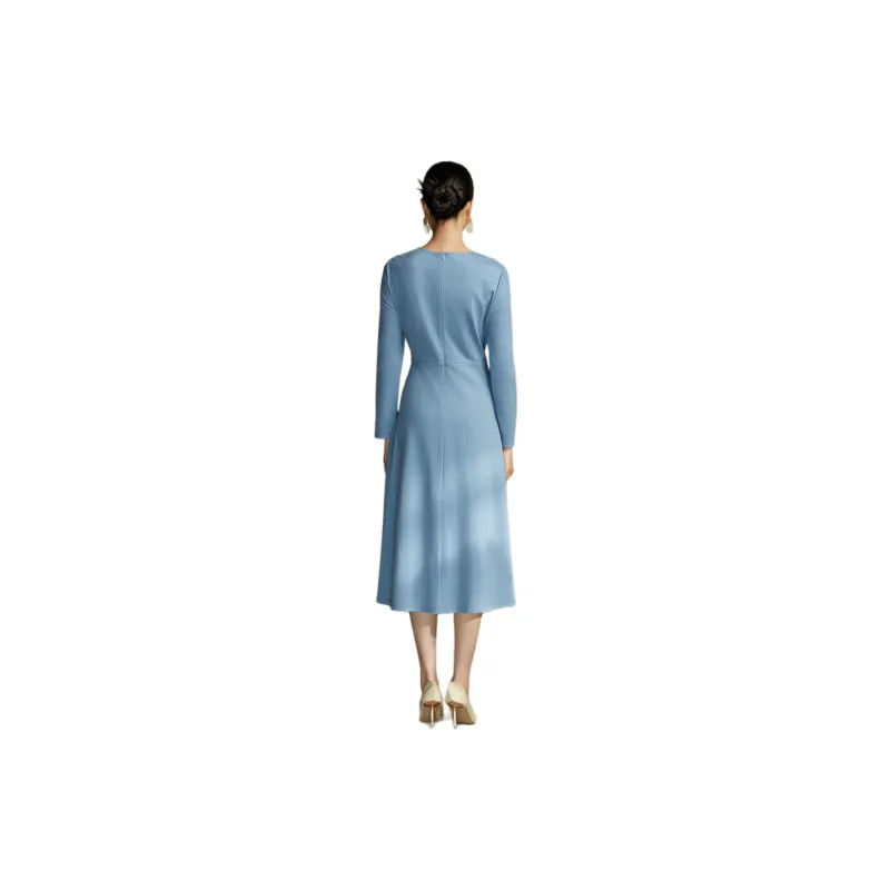 BBLLUUEE Long Sleeved Dress Women's Moonlight Blue-0