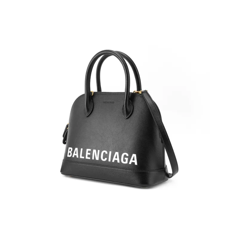 Balenciaga Cow Leather Dome Bag One Shoulder Handbag Women's Black-3