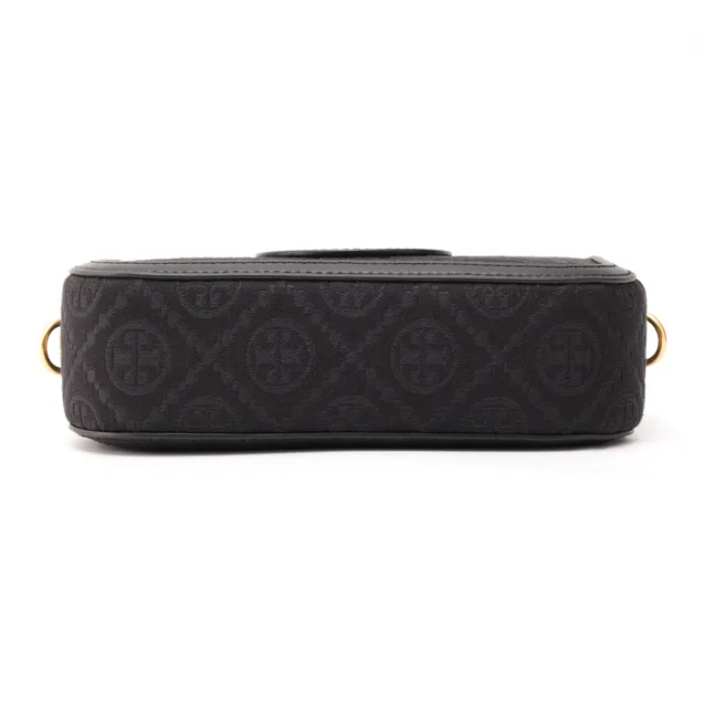 TORY BURCH T Monogram Jacquard With Nappa Leather Trim Shoulder Bag, Crossbody Bag Mini Women's Black-5