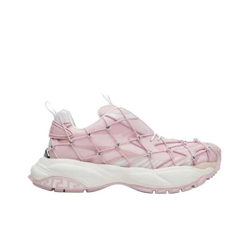 VERSACE Low Top Casual Shoes Women's Light Pink-1