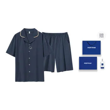 Floating Light Islands Pajama Set Men's Box Dusty Blue