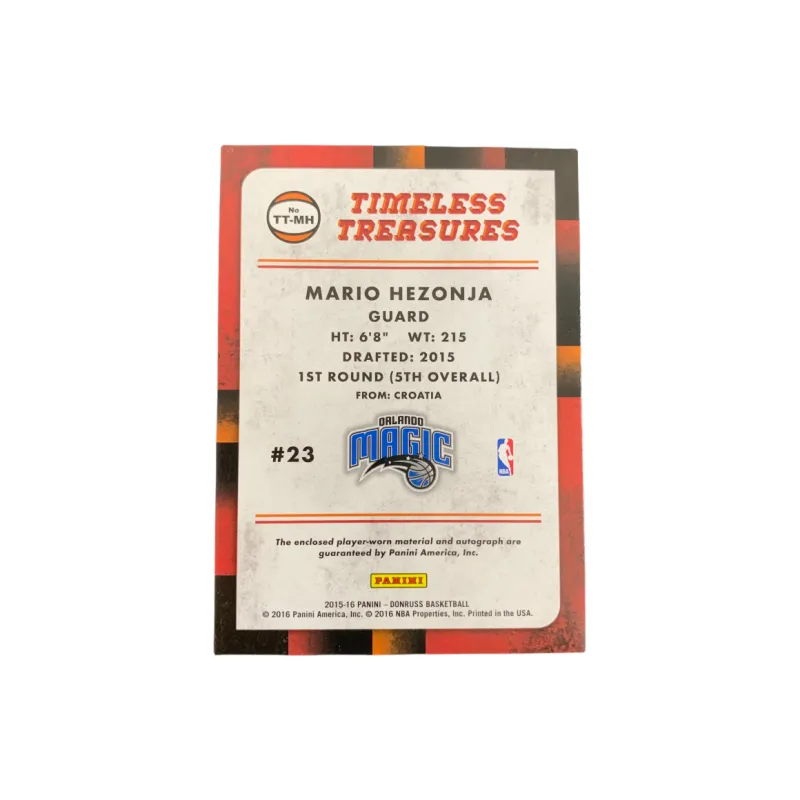 PANINI 2016 17 Durex, Magic, Mario, Hizonya, Signature Patch 08/10 Player Card Collection Pass Sports Cards 1 Pc-1