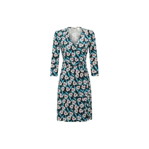 DVF Long-Sleeved Dresses Women's Blue/White