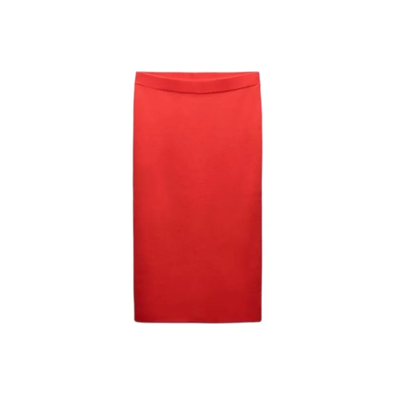 ZARA Casual Long Skirts Women's Red-1