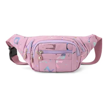 BALANG Water-Resistant Fabric Fanny Pack Regular Unisex Purple/Black Pink/Green Orange Blue