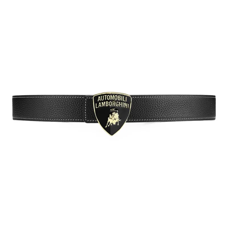 Automobili Lamborghini Cow Leather Belts Men's Width 3.4cm-4