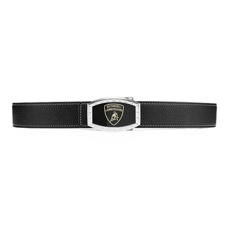 Automobili Lamborghini Cow Leather Belts Men's Width 3.4cm-7