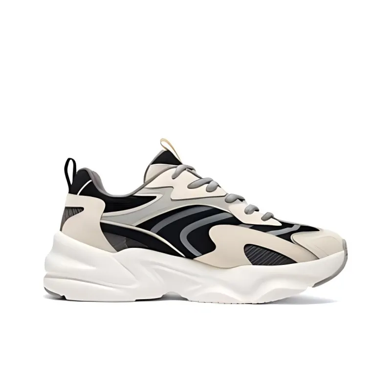 Skechers DLITES Anti Slip Wear Resistant Low Top Chunky Sneakers Men's White Black-1