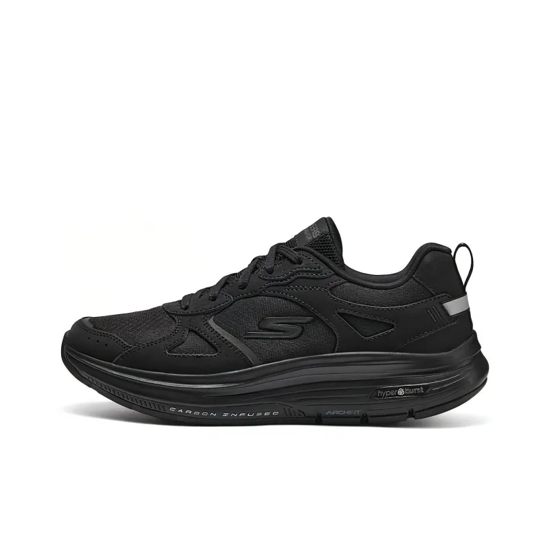 Skechers Cushioned Wear Resistant Water Resistant Low Top Casual Running Shoes Women's Black-0