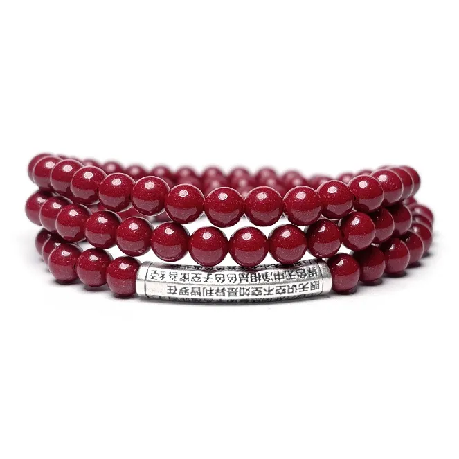 MOUNTAINS AND MANS Cinnabar Auspicious Beaded Bracelet Unisex-0