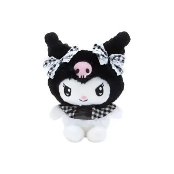 Sanrio Kuromi Black White Plaid Lolita Dolls Plush Doll 20cm/31cm Height
