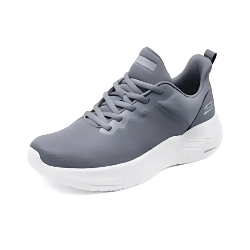 Skechers Cushioning Slip Resistant Breathable Rebound Low Top Running Shoes Men's Gray-2