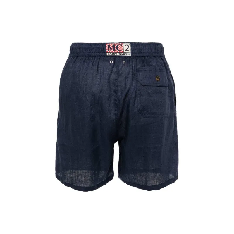 MC2 Saint Barth Gustavia Linen Swim Shorts-1